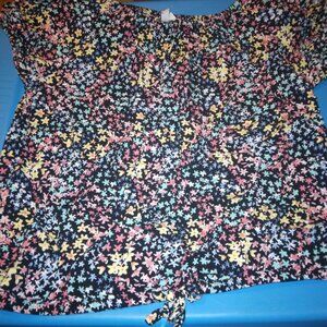 Stretchy flowy floral girl's 14/16 top